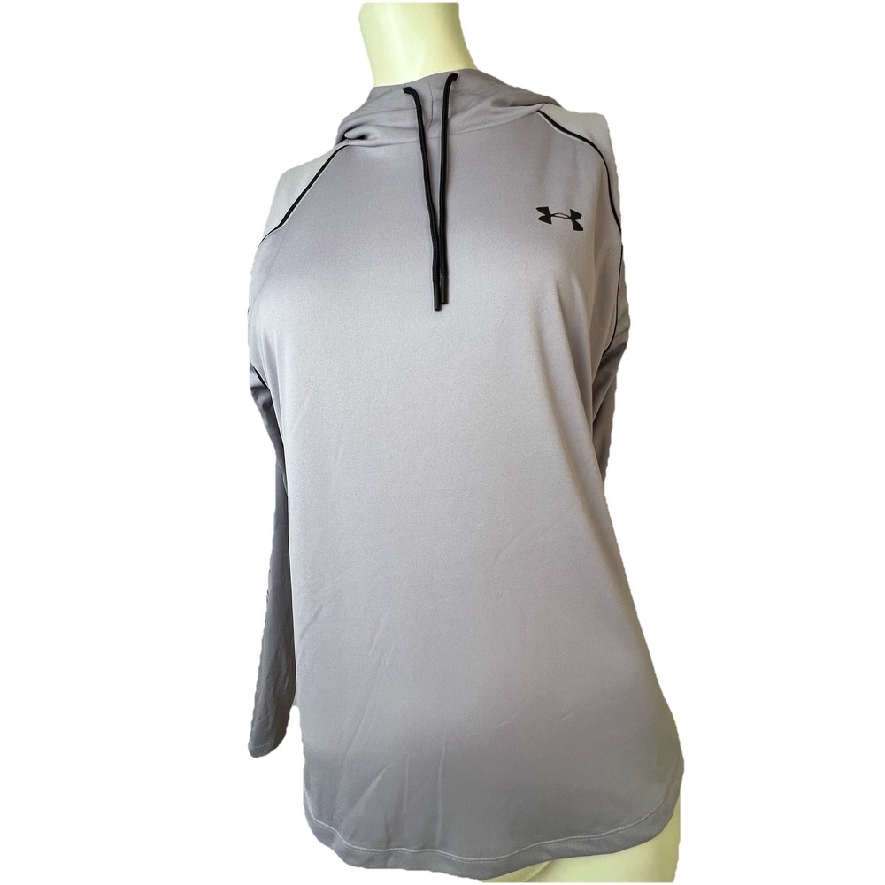 Women's Under Armour Heat Gear Loose Pullover Mock Neck Hoodie Purple Large